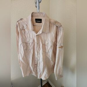 Envy Slim Fit Long Sleeve Button Up Shirt With Pockets